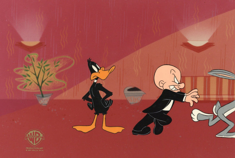 Looney Tunes Original Production Cel: Daffy Duck, Elmer Fudd, Bugs Bunny - Choice Fine Art