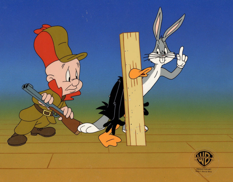 Looney Tunes Original Production Cel: Elmer Fudd, Daffy Duck, Bugs Bunny - Choice Fine Art