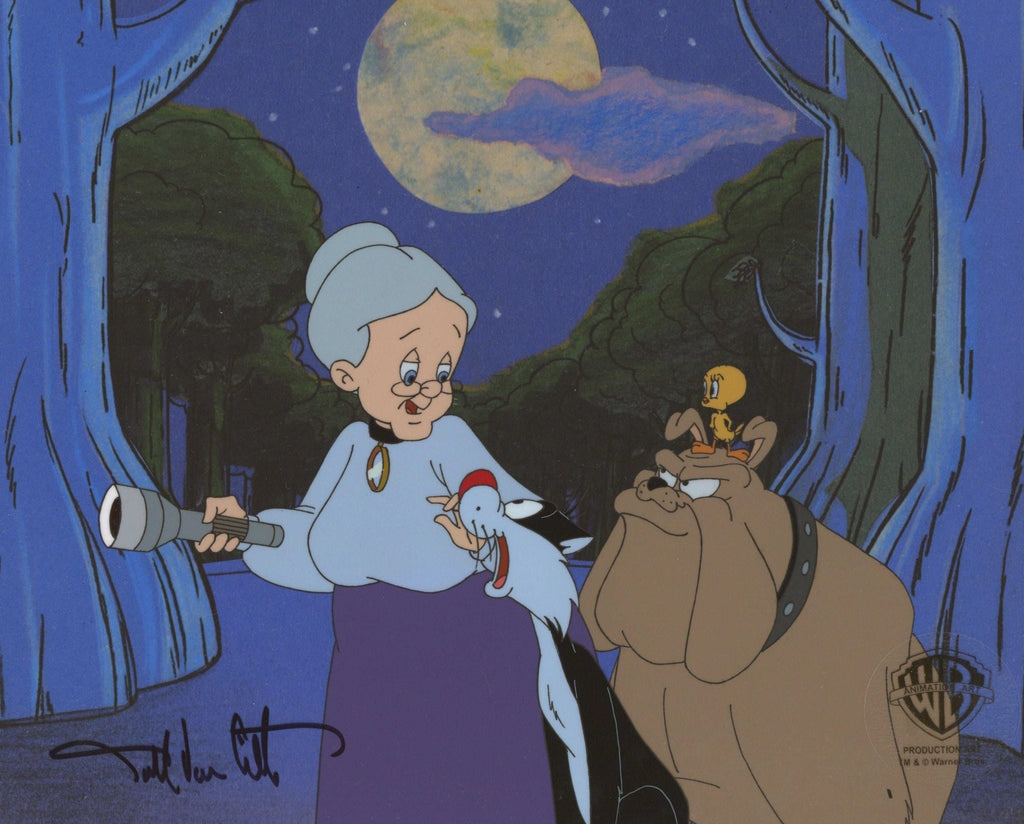 Looney Tunes Original Production Cel: Granny, Hector, Tweety, Sylvester - Choice Fine Art