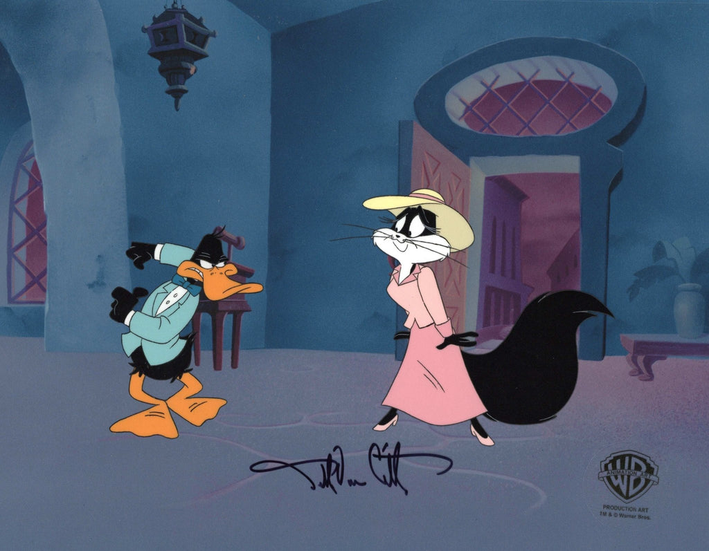 Looney Tunes Original Production Cel Signed By Darrell Van Citters: Daffy and Penelope Pussy Cat - Choice Fine Art
