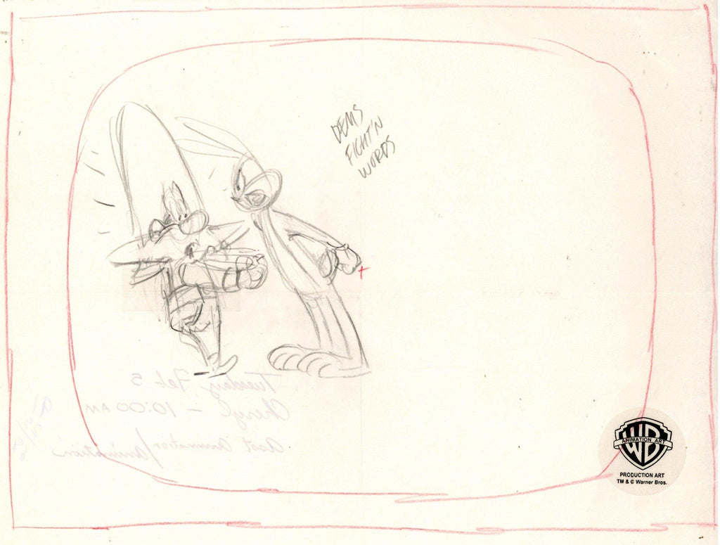 Looney Tunes Original Production Drawing: Yosemite Sam and Bugs Bunny - Choice Fine Art