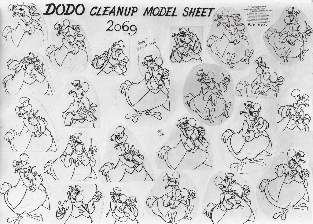 Pat The Dodo Original Production Model Sheet - Choice Fine Art