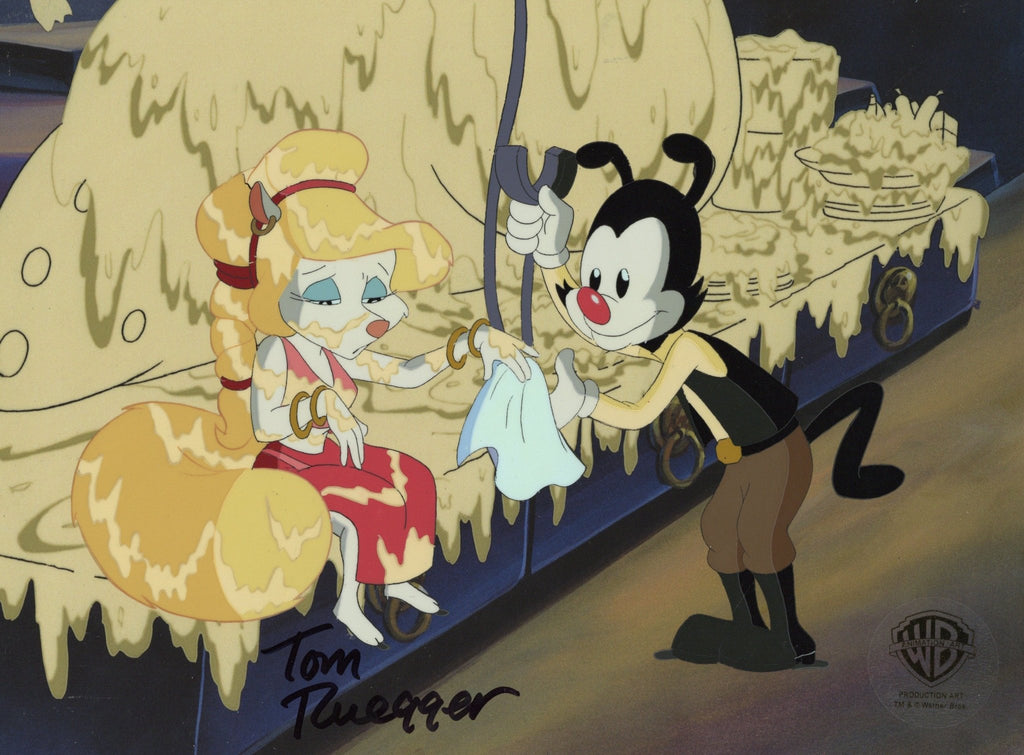 Pinky and the Brain Original Production Cel and Drawing Signed by Tom Ruegger: Yakko and Minerva - Choice Fine Art