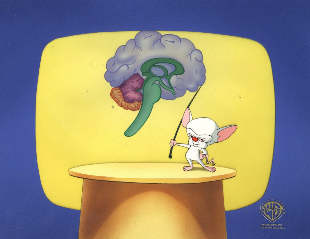 Pinky And The Brain Original Production Cel on Original Background: Brain - Choice Fine Art