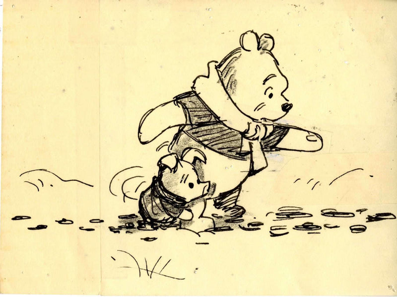 Pooh and Piglet Original Storyboard Drawing - Choice Fine Art