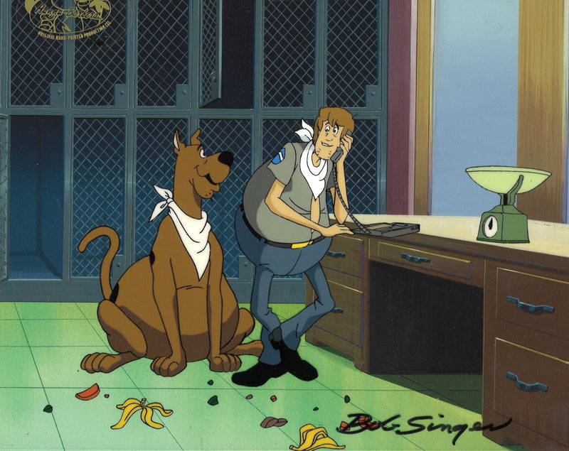 Scooby-Doo on Zombie Island Original Production Cel on Original Production Background: Scooby and Shaggy - Choice Fine Art