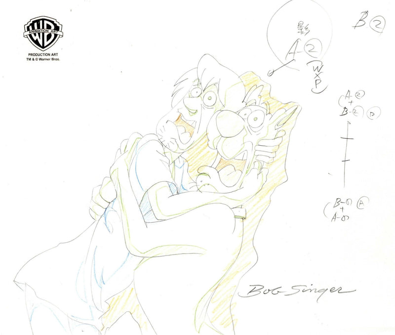 Scooby-Doo Original Production Drawing signed by Bob Singer: Scooby and Shaggy - Choice Fine Art