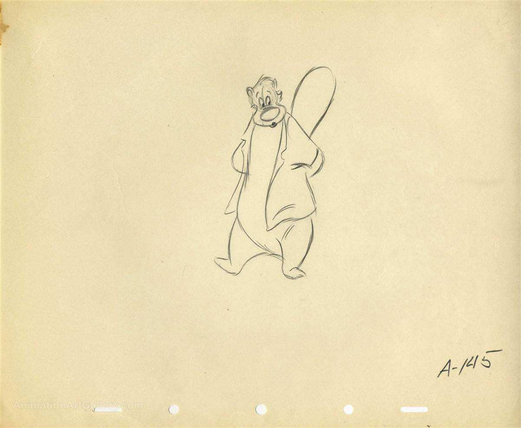 Song of the South Original Production Drawing: Br'er Bear - Choice Fine Art