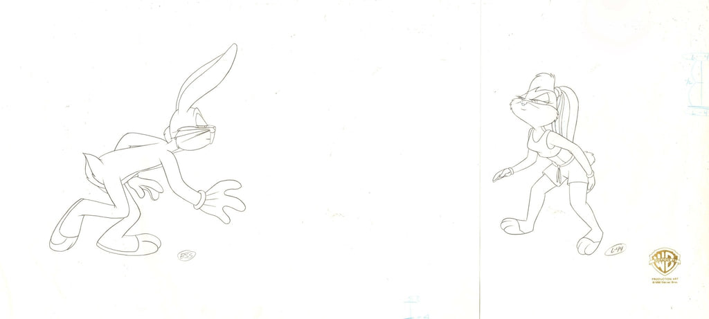 Space Jam Original Production Drawing: Bugs Bunny and Lola Bunny - Choice Fine Art