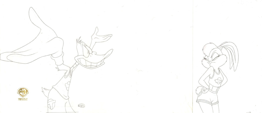 Space Jam Original Production Drawing: Daffy Duck and Lola Bunny - Choice Fine Art