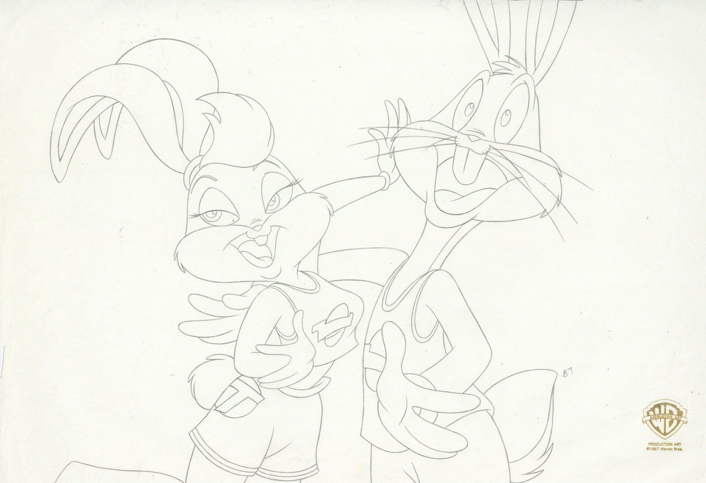 Space Jam Original Production Drawing: Lola and Bugs Bunny - Choice Fine Art