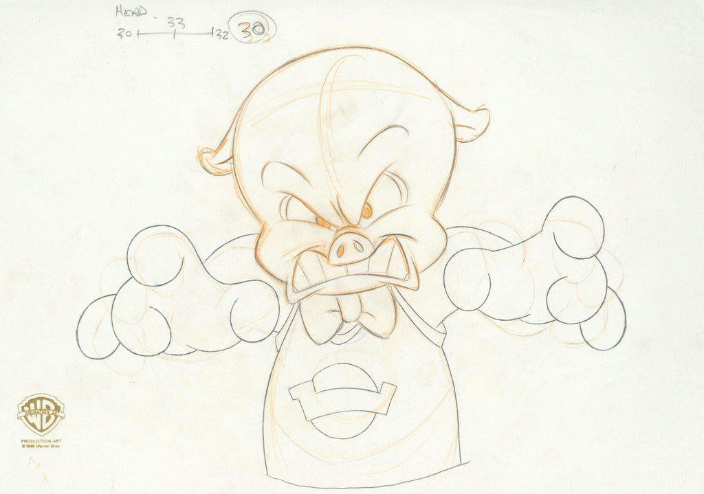 Space Jam Original Production Drawing: Porky Pig - Choice Fine Art