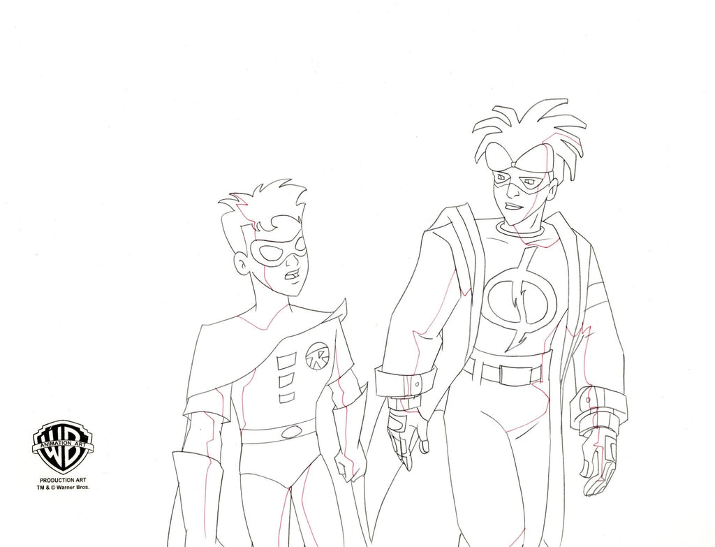 Static Shock Original Production Drawing: Static Shock and Robin - Choice Fine Art