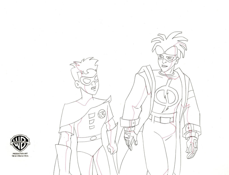Static Shock Original Production Drawing: Static Shock and Robin - Choice Fine Art
