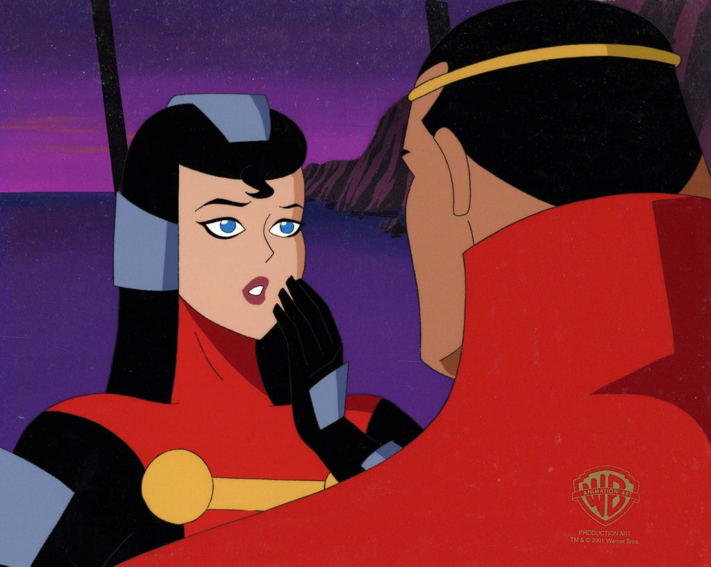 Superman the Animated Series Original Production Cel on Original Background: Lara-El and Jor-El - Choice Fine Art