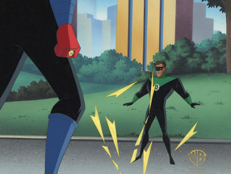 Superman the Animated Series Original Production Cel on Original Background: Sinestro and Green Lantern - Choice Fine Art