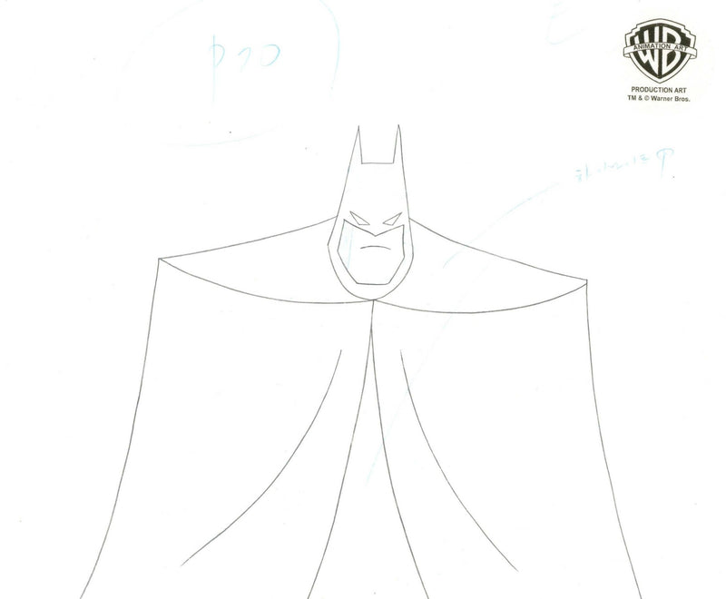 Superman the Animated Series Original Production Cel on Original Background with matching Drawing: Superbat - Choice Fine Art