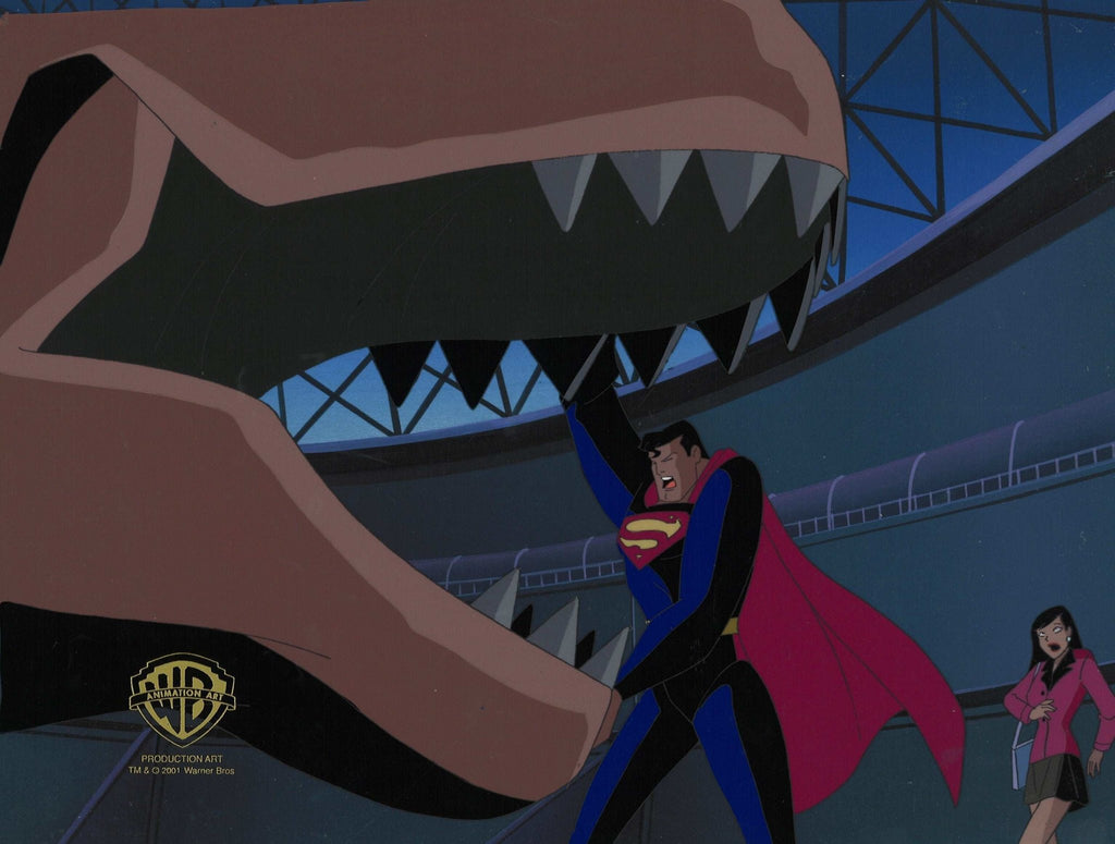 Superman the Animated Series Original Production Cel On Original Hand-Painted Production Background: Superman and Lois - Choice Fine Art