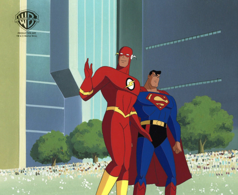 Superman the Animated Series Original Production Cel: The Flash and Superman - Choice Fine Art