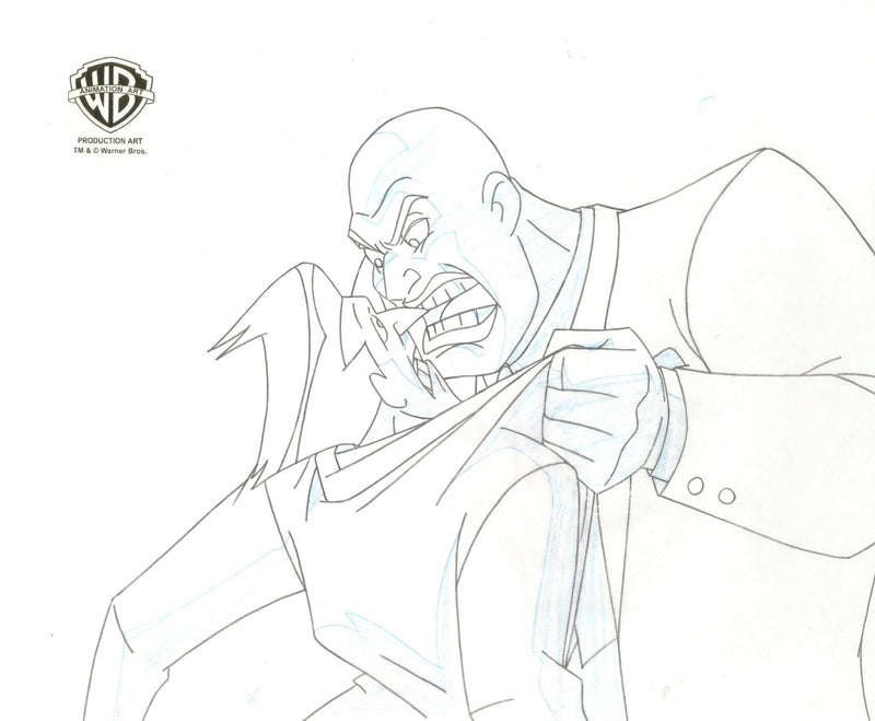 Superman the Animated Series Original Production Cel with Matching Drawing: Joker and Lex Luthor - Choice Fine Art