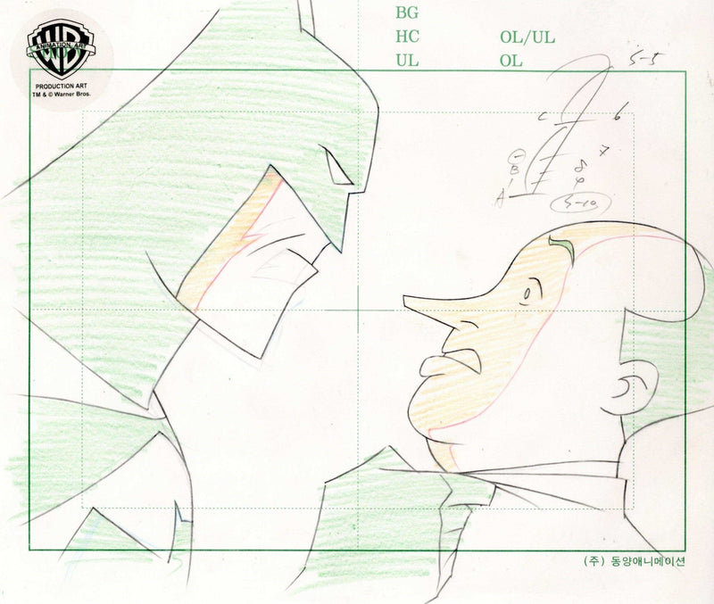 Superman the Animated Series Original Production Drawing: Superbat and Penguin - Choice Fine Art