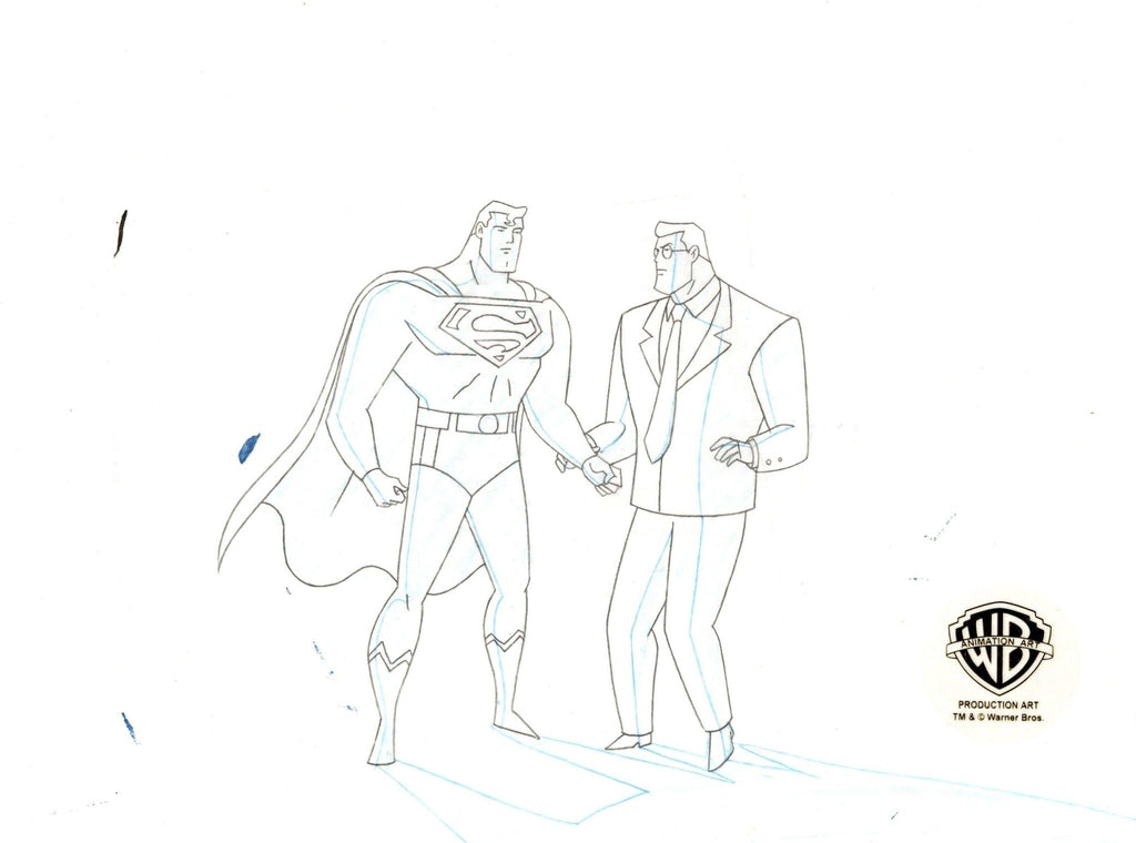 Superman the Animated Series Original Production Drawing: Superman and Bizarro - Choice Fine Art