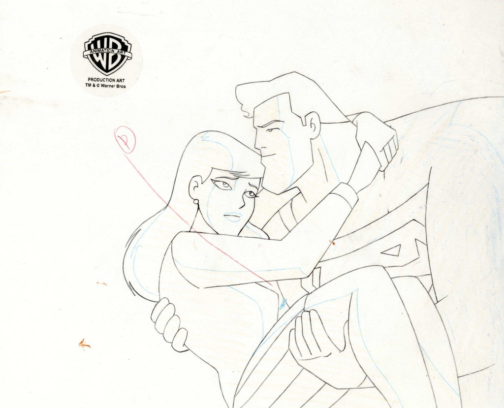 Superman the Animated Series Original Production Drawing: Superman and Lois Lane - Choice Fine Art