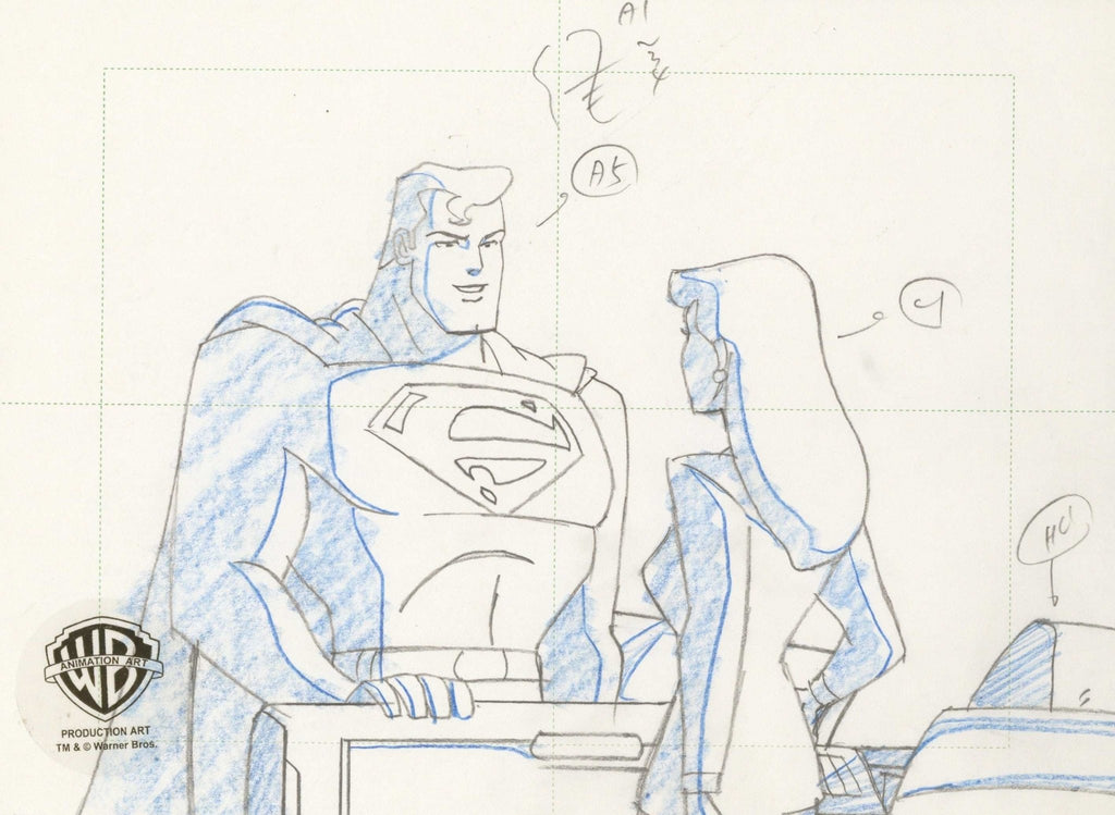 Superman the Animated Series Original Production Drawing: Superman and Lois Lane - Choice Fine Art