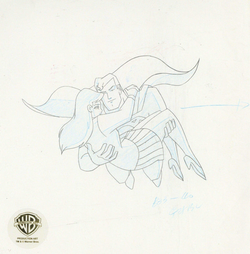 Superman the Animated Series Original Production Drawing: Superman and Lois Lane - Choice Fine Art