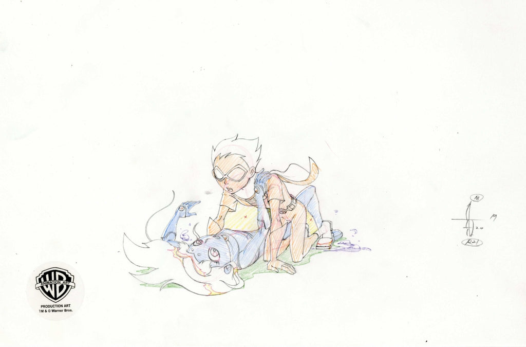 Teen Titans Original Production Drawing: Robin and Starfire - Choice Fine Art
