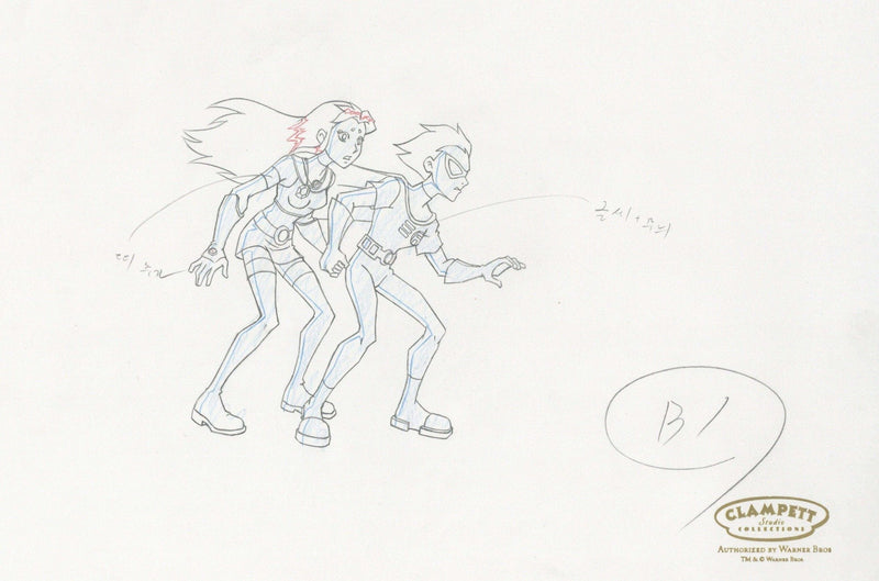 Teen Titans Original Production Drawing: Robin and Starfire - Choice Fine Art