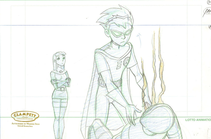 Teen Titans Original Production Drawing: Robin and Starfire - Choice Fine Art