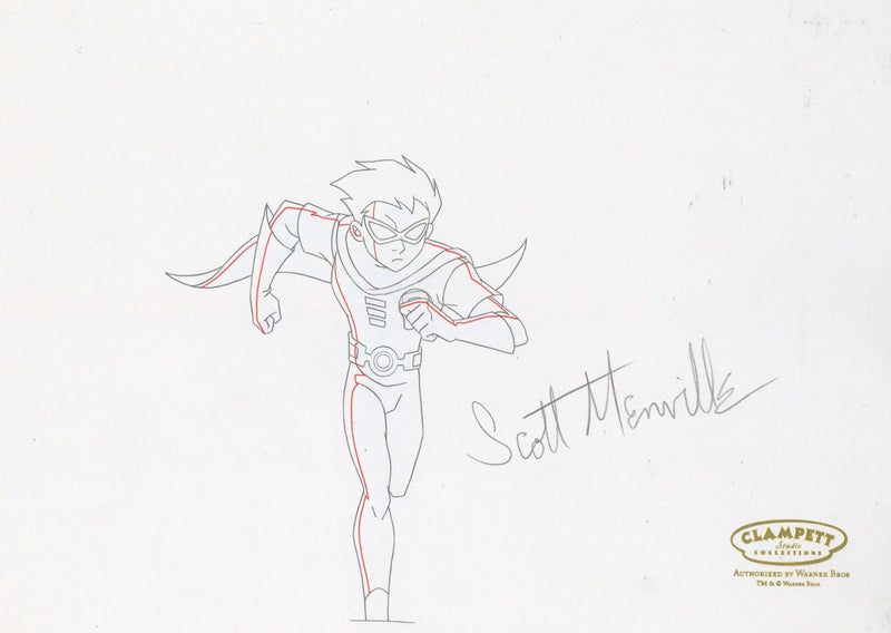 Teen Titans Original Production Drawing Signed by Scott Menville: Robin - Choice Fine Art