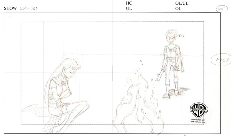 Teen Titans Original Production Drawing: Starfire and Robin - Choice Fine Art