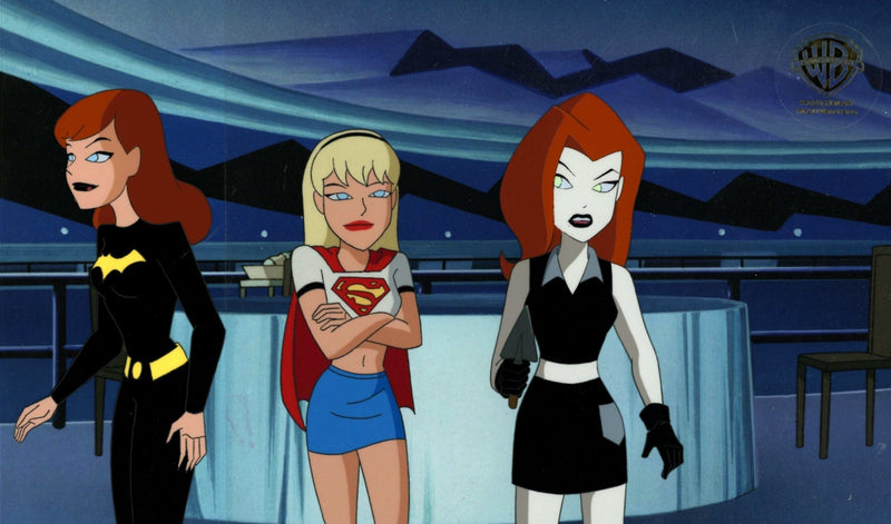 The New Batman Adventures Original Production Cel: Batgirl, Supergirl, and Poison Ivy - Choice Fine Art