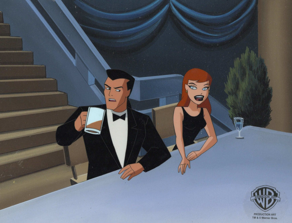The New Batman Adventures Original Production Cel on Original Background: Barbara Gordon and Dick Grayson - Choice Fine Art