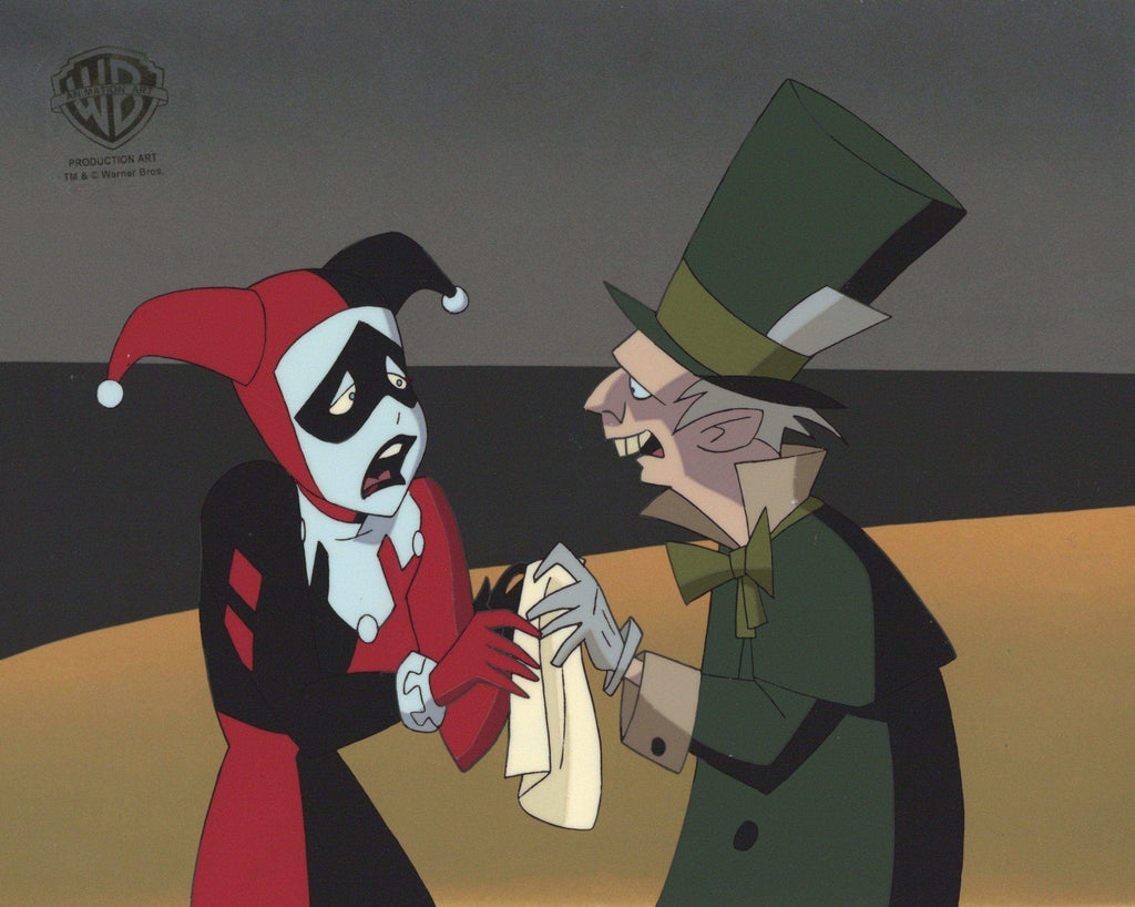 The New Batman Adventures Original Production Cel with Matching Drawing: Harley Quinn and Mad Hatter - Choice Fine Art