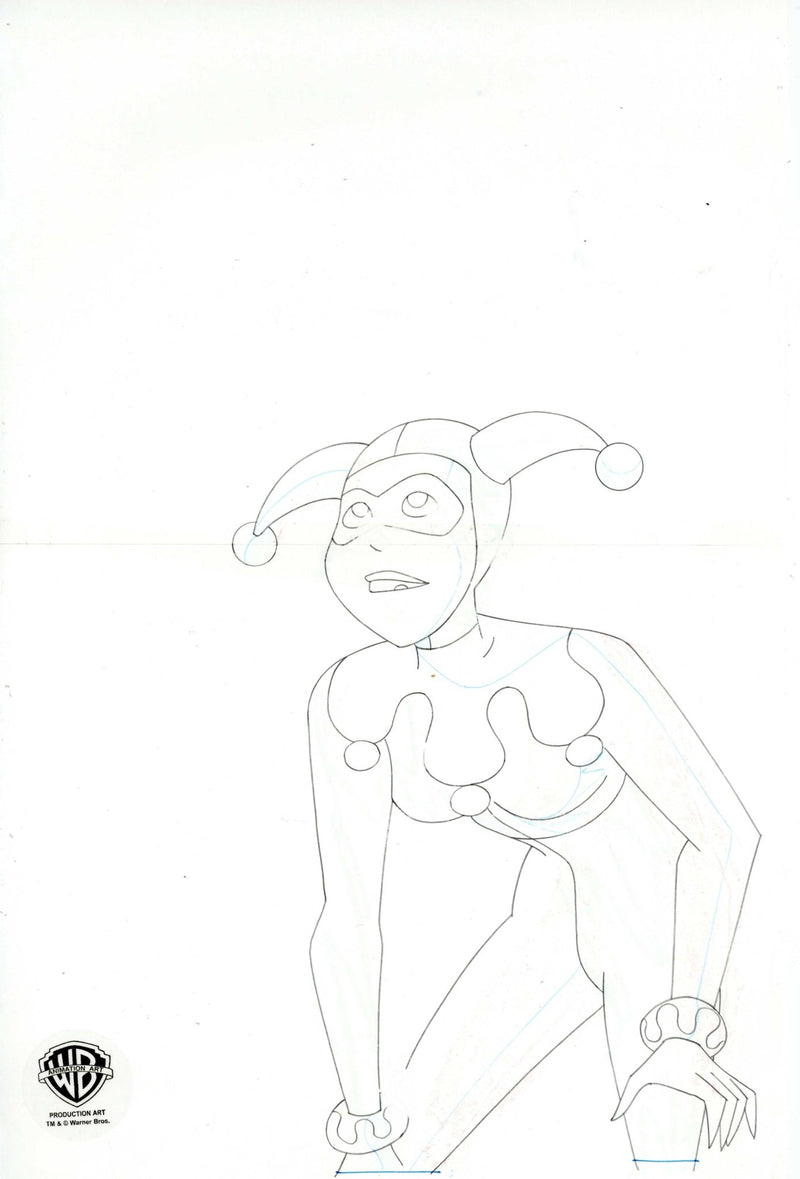 The New Batman Adventures Original Production Cel with Matching Drawing Signed by Bruce Timm: Harley Quinn - Choice Fine Art