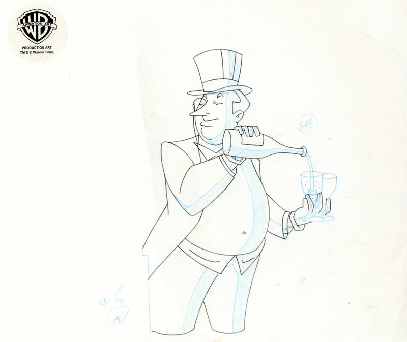 The New Batman Adventures Original Production Cel with Matching Production Drawing: Penguin - Choice Fine Art
