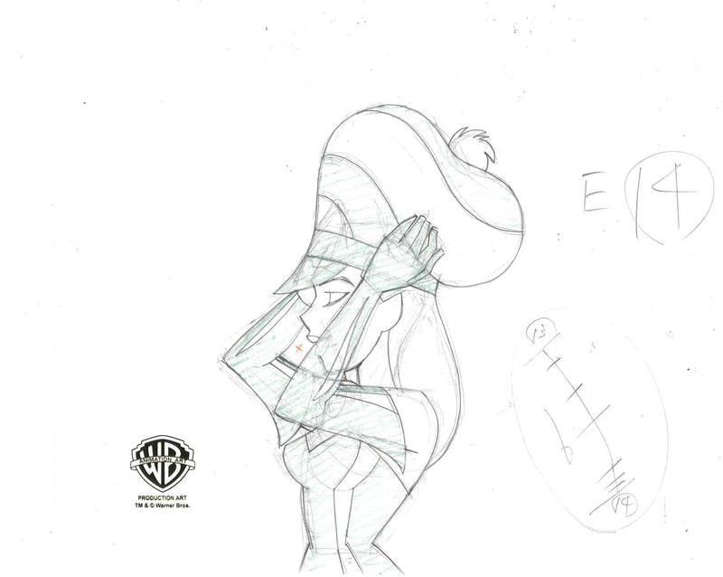 The New Batman Adventures Original Production Cel with Matching Production Drawing: Poison Ivy - Choice Fine Art