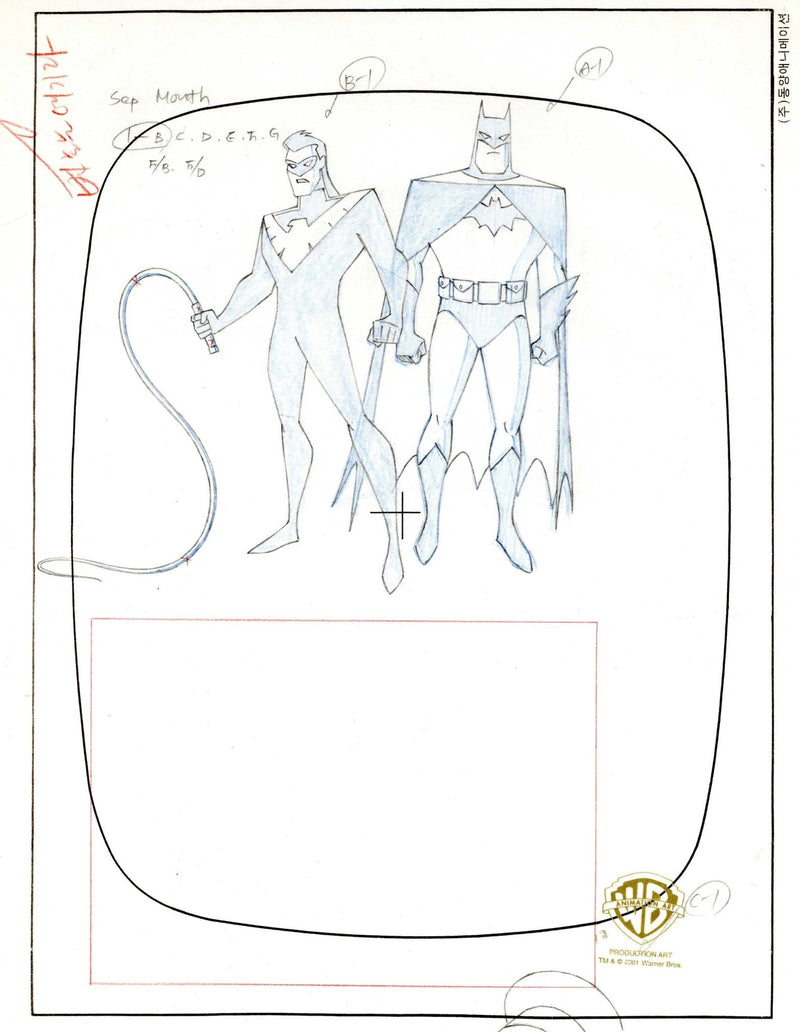 The New Batman Adventures Original Production Drawing: Batman and Nightwing - Choice Fine Art