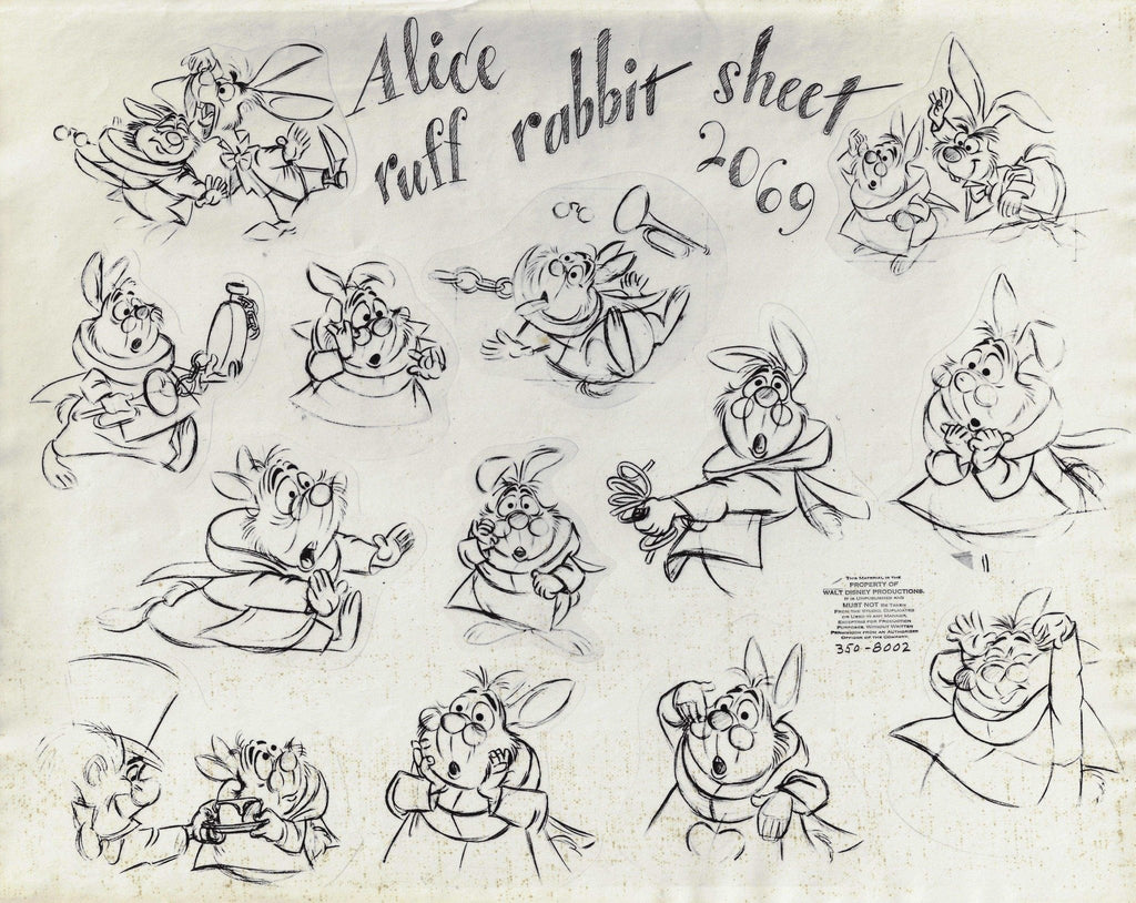 The White Rabbit Original Production Model Sheet - Choice Fine Art