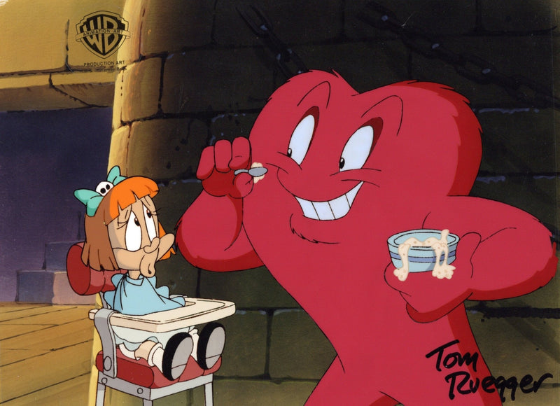 Tiny Toons Adventures Original Production Cel Signed by Tom Ruegger: Elmyra and Gossamer - Choice Fine Art