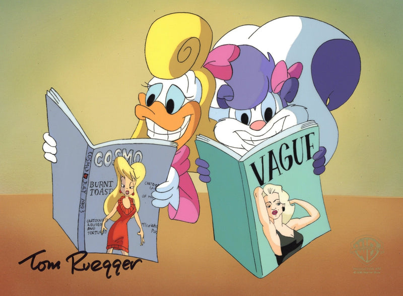 Tiny Toons Adventures Original Production Cel Signed by Tom Ruegger: Shirley The Loon and Fifi La Fume - Choice Fine Art