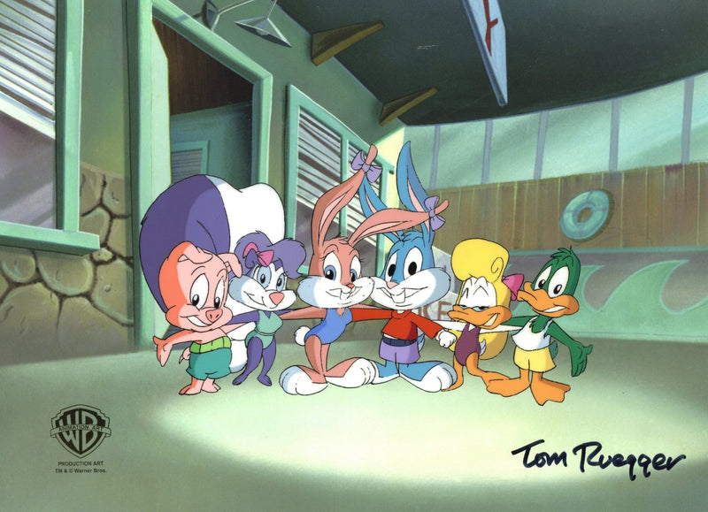 Tiny Toons Adventures Original Production Cel Signed by Tom Ruegger: Tiny Toons Cast - Choice Fine Art