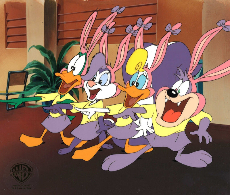 Tiny Toons Original Production Cel: Fifi La Flume, Shirley the Loon, Plucky Duck and Dizzy Devil - Choice Fine Art