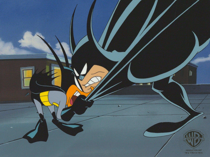 Tiny Toons Original Production Cel With Matching Drawing: Batduck and Batman - Choice Fine Art